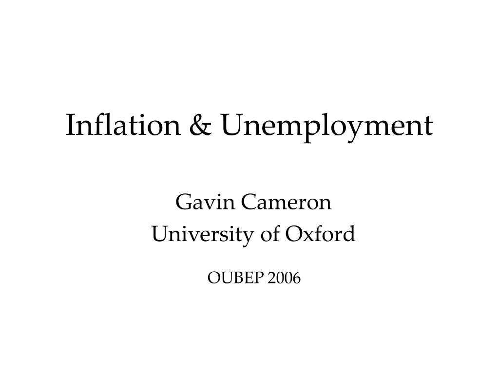 inflation unemployment
