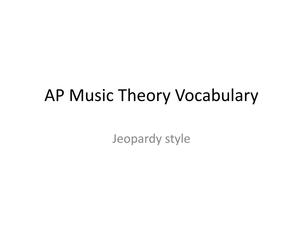 ap music theory vocabulary