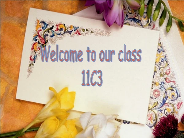 Welcome to our class  11C3