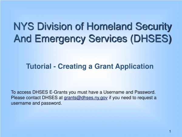 NYS Division of Homeland Security And Emergency Services (DHSES)