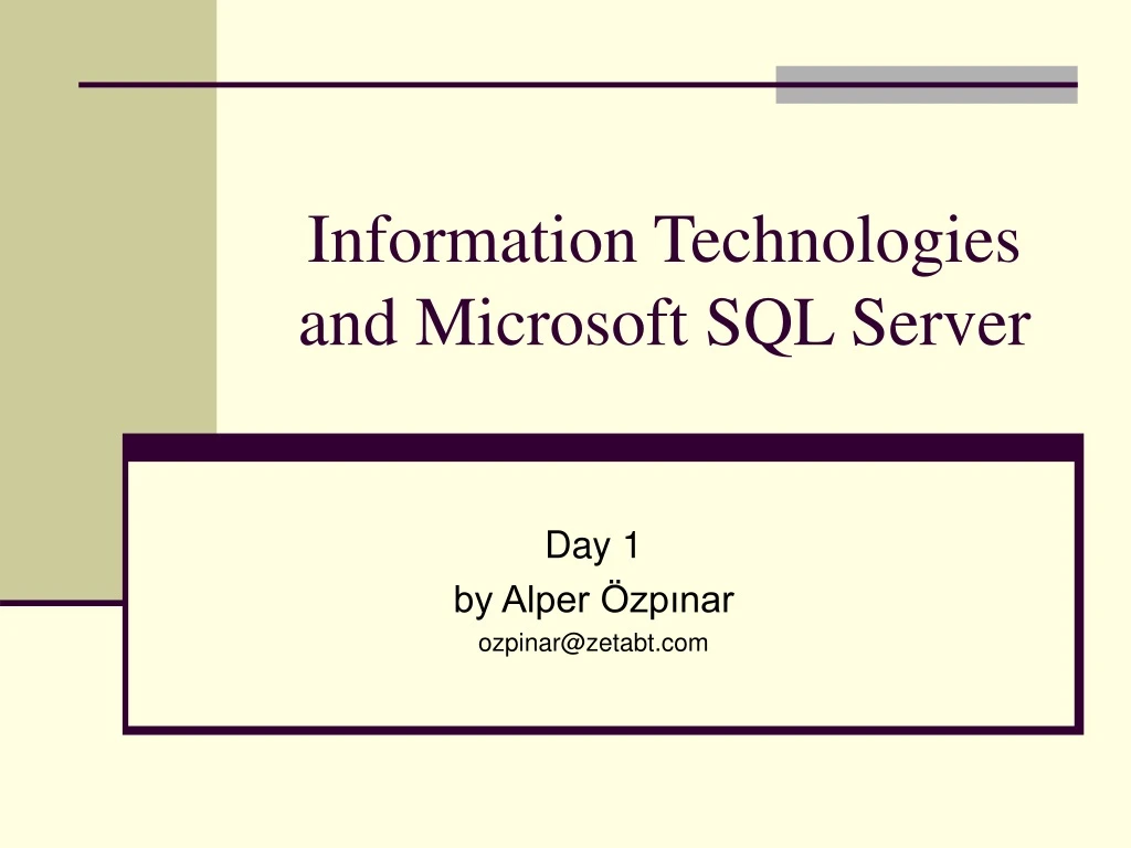 information technologies and microsoft sql server