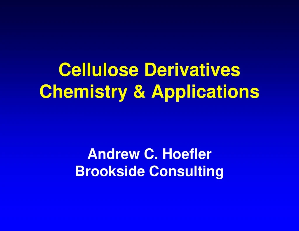cellulose derivatives chemistry applications