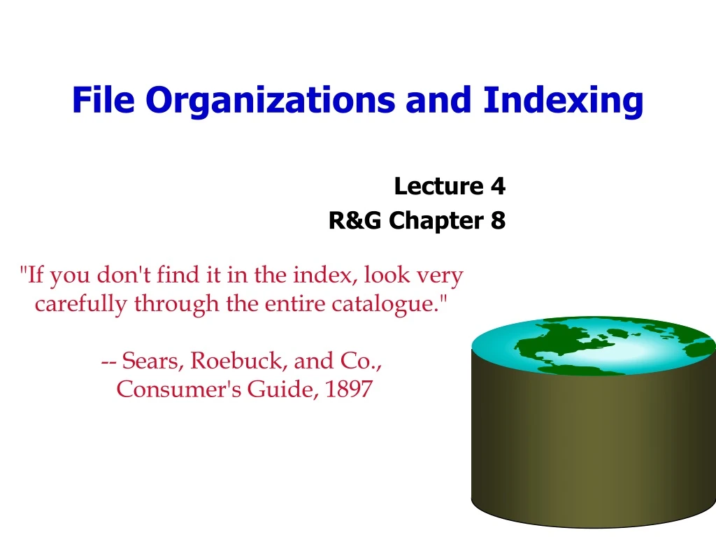 file organizations and indexing