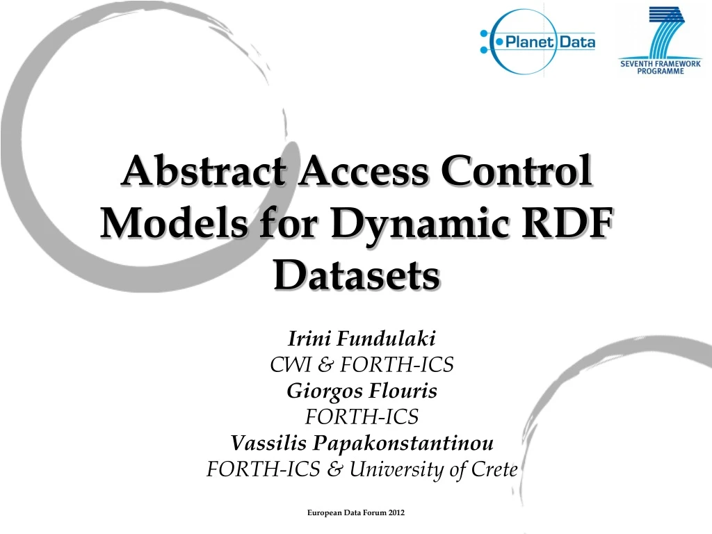 abstract access control models for dynamic rdf datasets