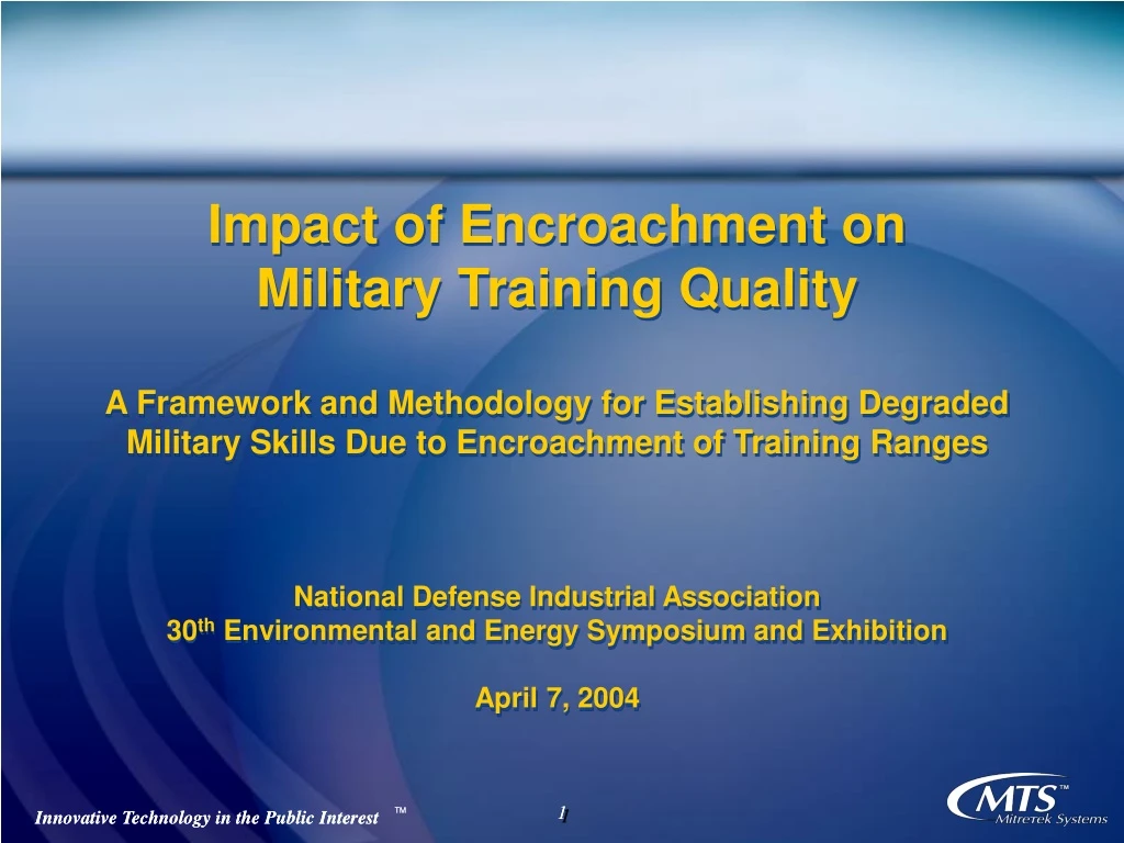 impact of encroachment on military training