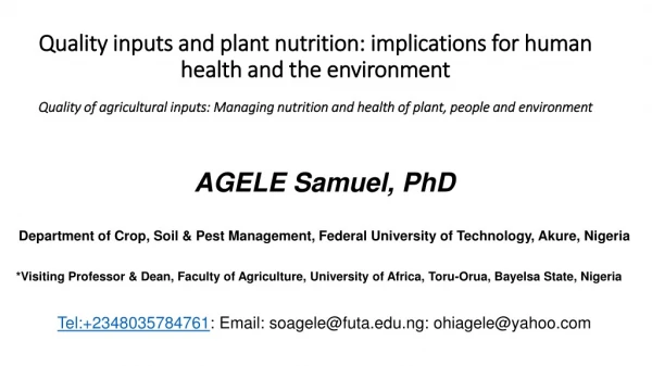 AGELE Samuel, PhD