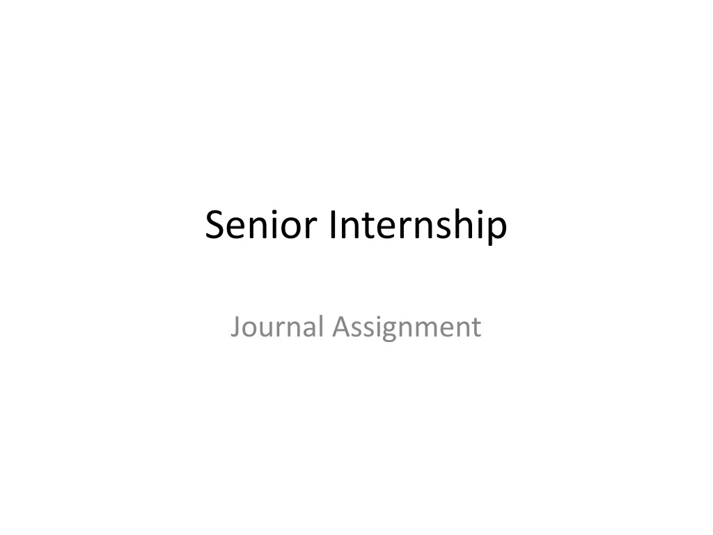 senior internship