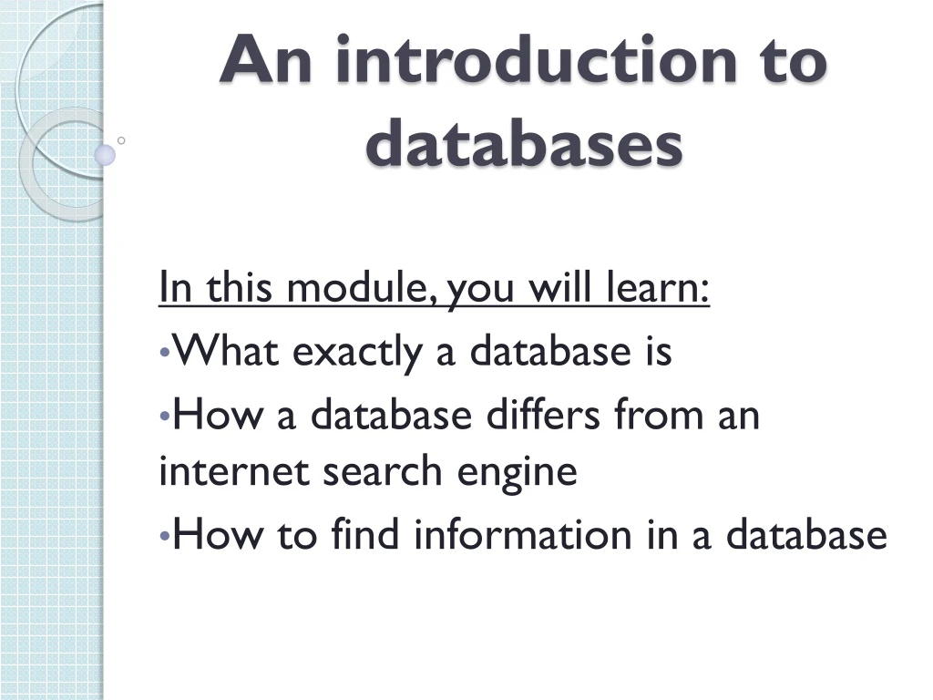 an introduction to databases