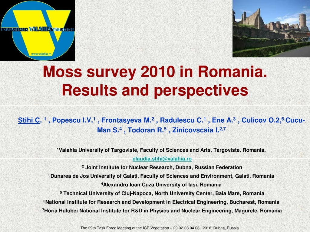 moss survey 2010 in romania results and perspectives