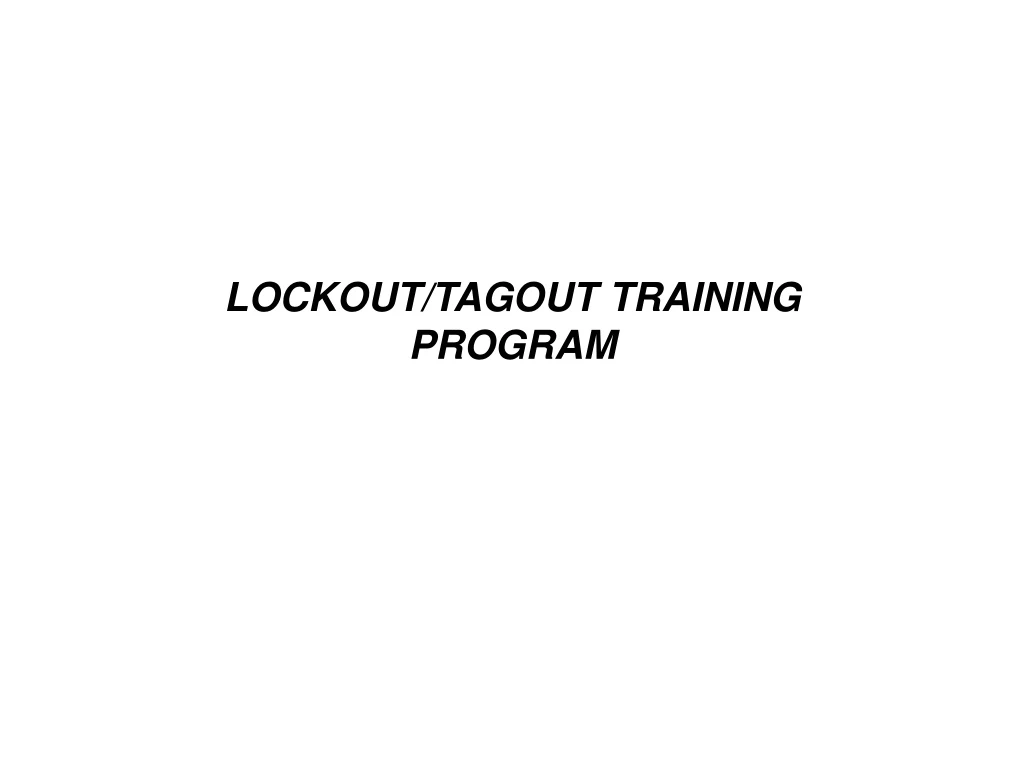 lockout tagout training program