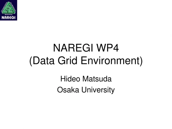 NAREGI WP4 (Data Grid Environment)