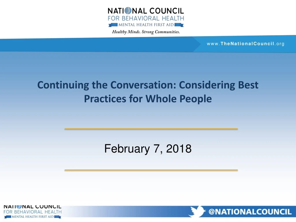 continuing the conversation considering best practices for whole people