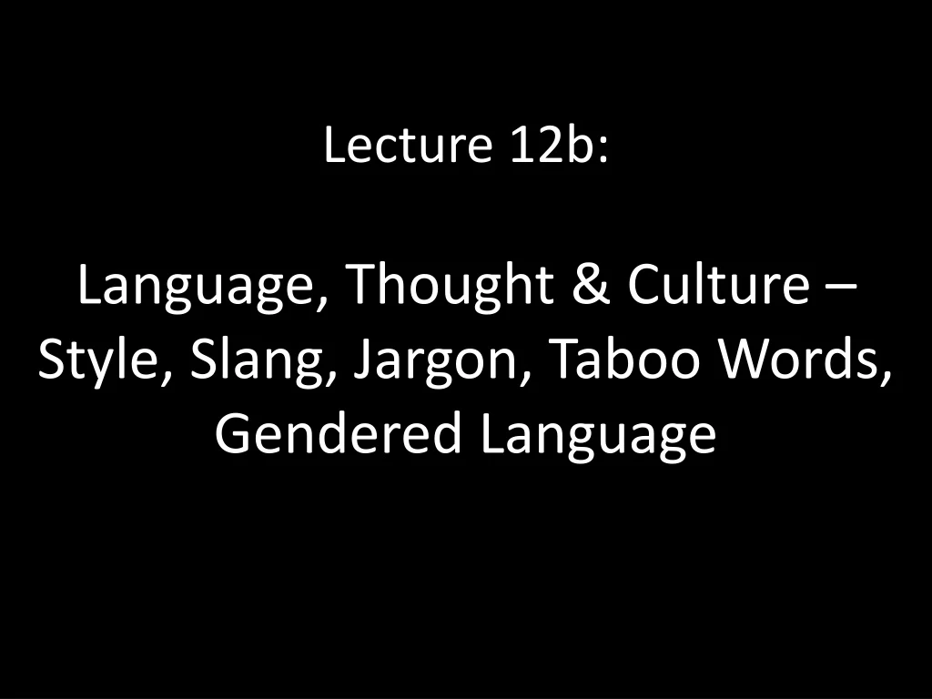 lecture 12b