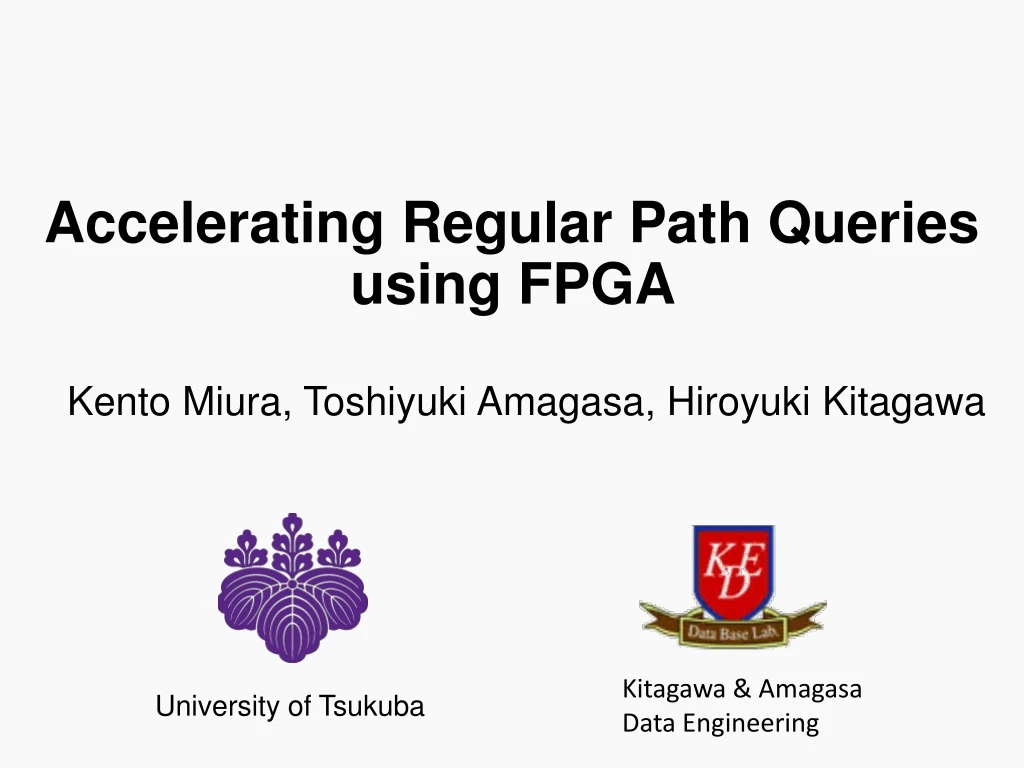 accelerating regular path queries using fpga