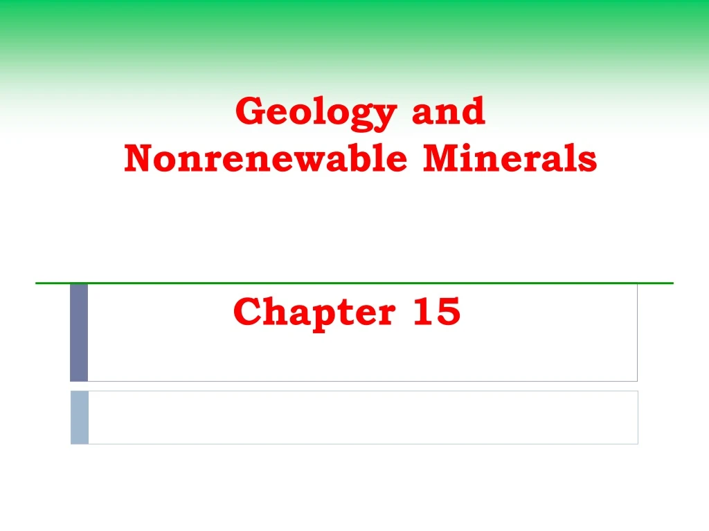 geology and nonrenewable minerals
