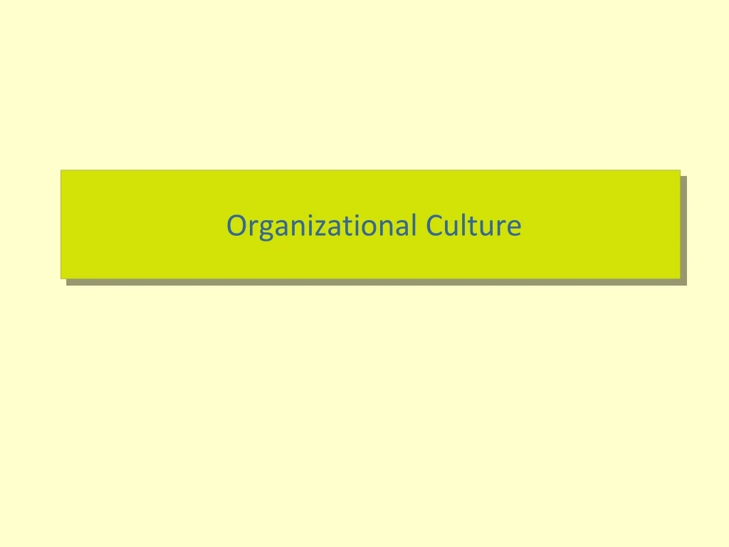 organizational culture