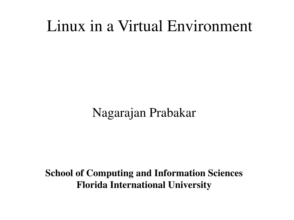 linux in a virtual environment