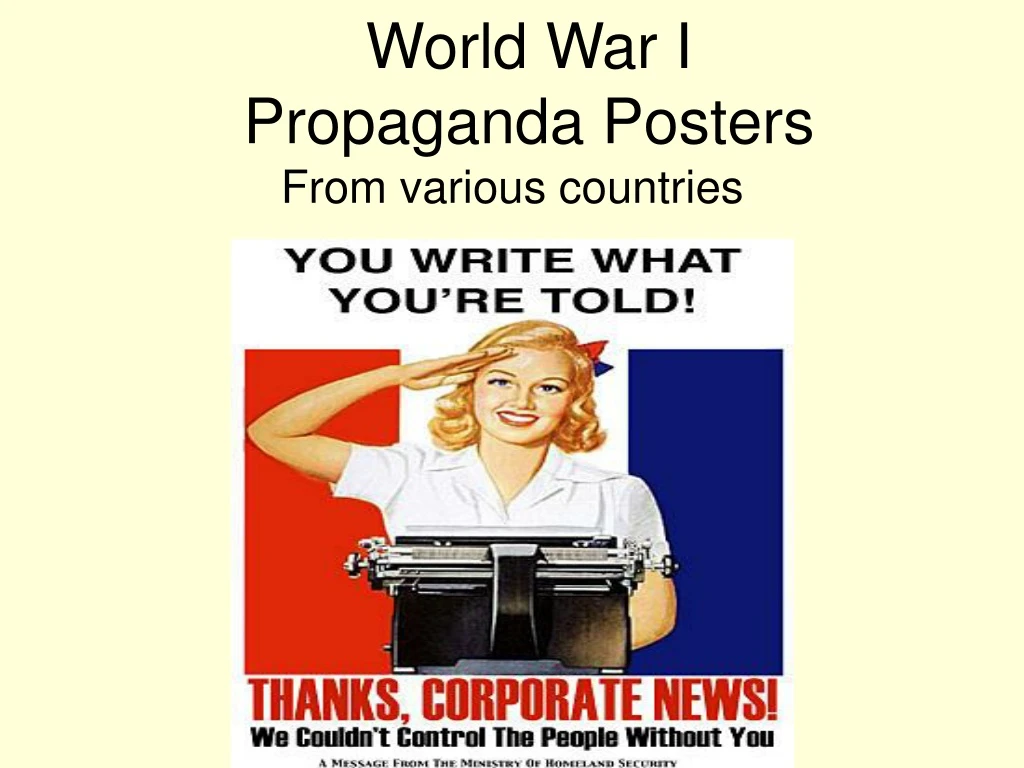 world war i propaganda posters