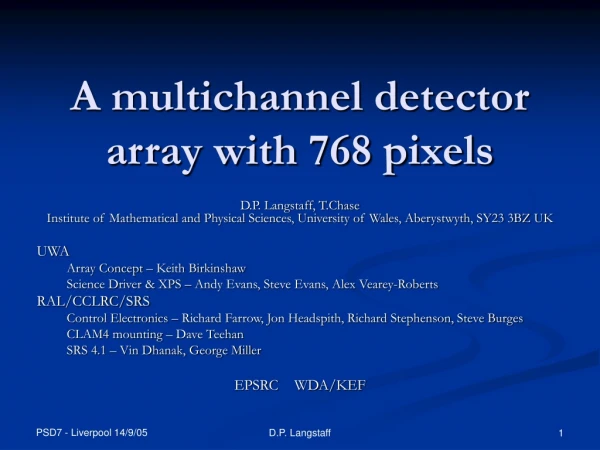 A multichannel detector array with 768 pixels