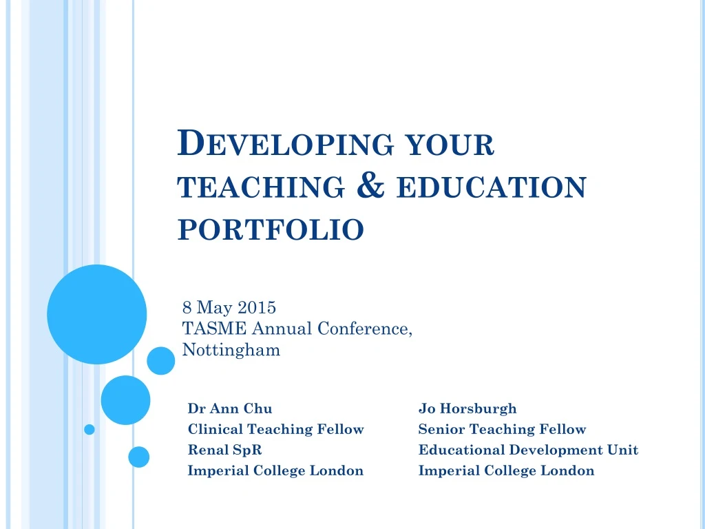 developing your teaching education portfolio