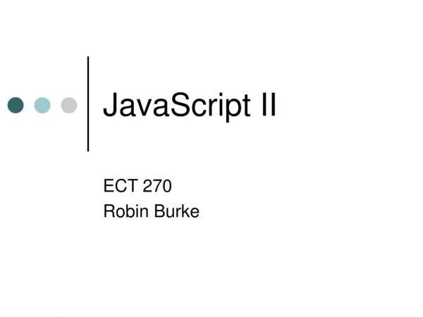 JavaScript II