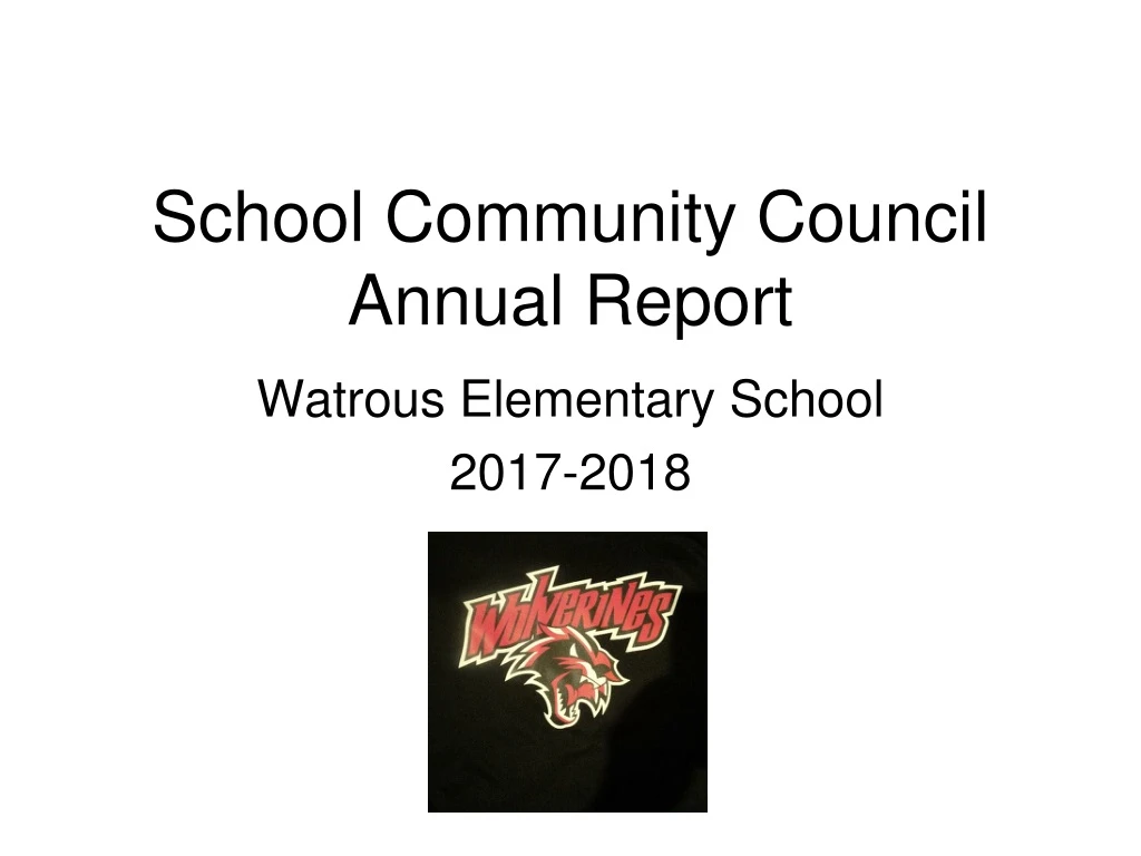 school community council annual report