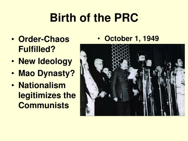 Birth of the PRC