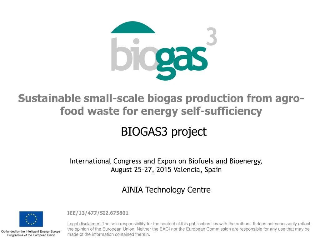 sustainable small scale biogas production from