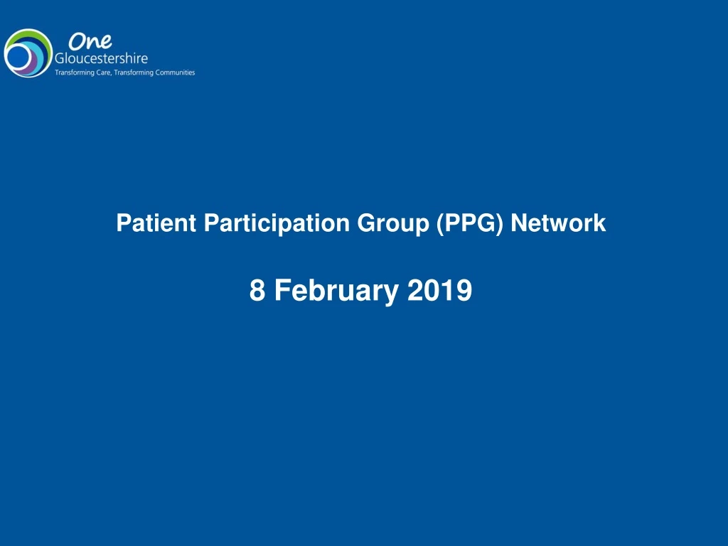 patient participation group ppg network 8 february 2019