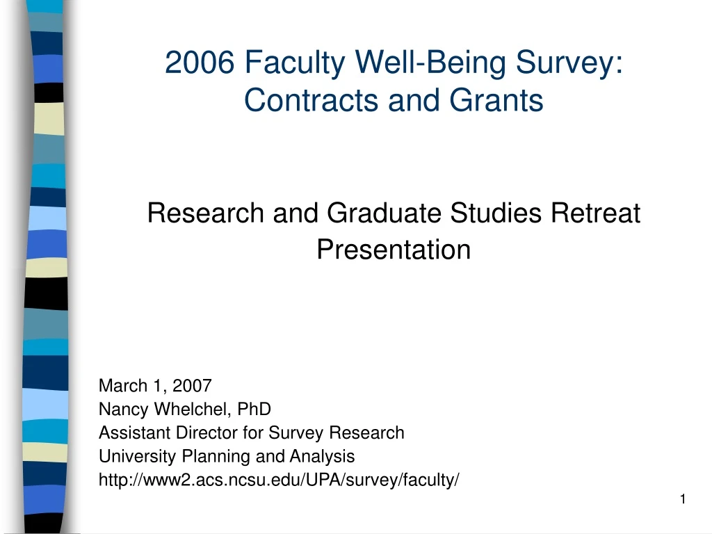 2006 faculty well being survey contracts and grants