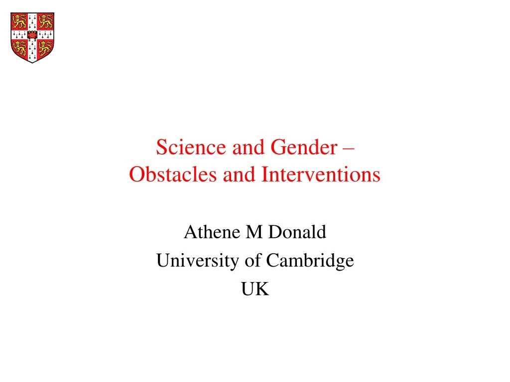 science and gender obstacles and interventions