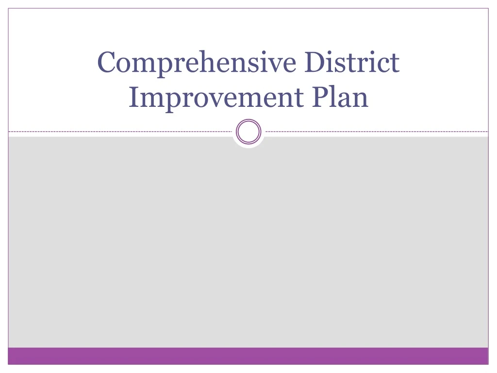 comprehensive district improvement plan