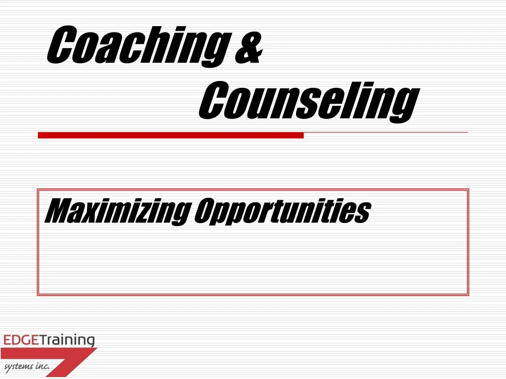 coaching counseling