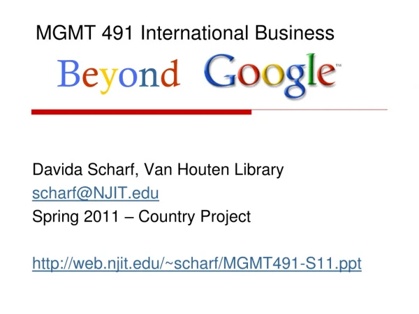 MGMT 491 International Business