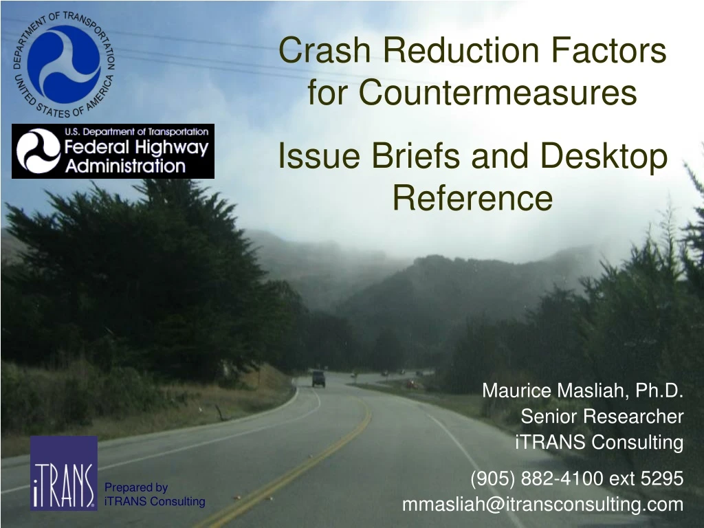 crash reduction factors for countermeasures issue briefs and desktop reference