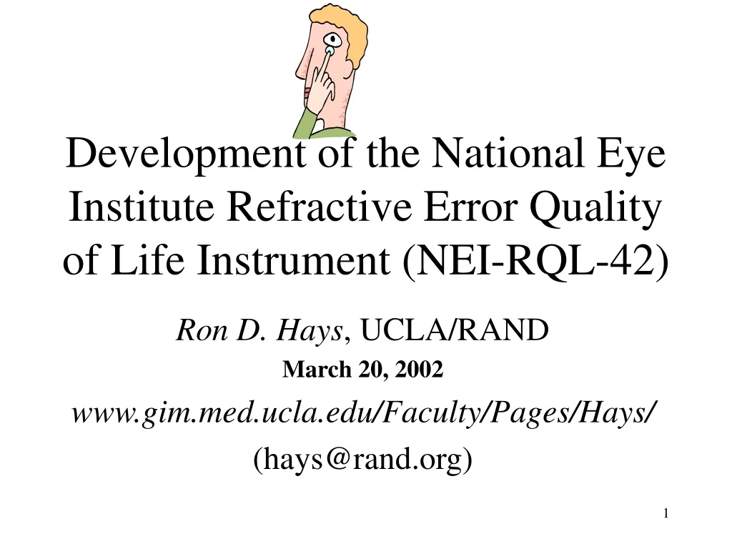 development of the national eye institute refractive error quality of life instrument nei rql 42