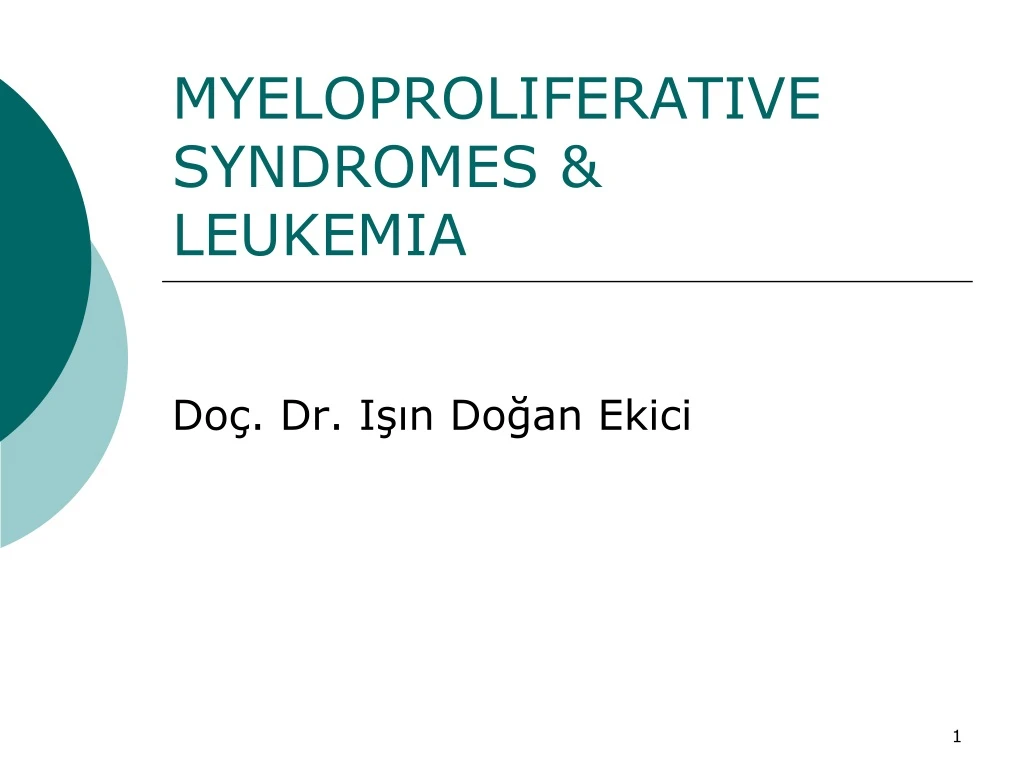myeloproliferative syndromes leukemia