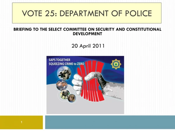 Vote 25: department of police