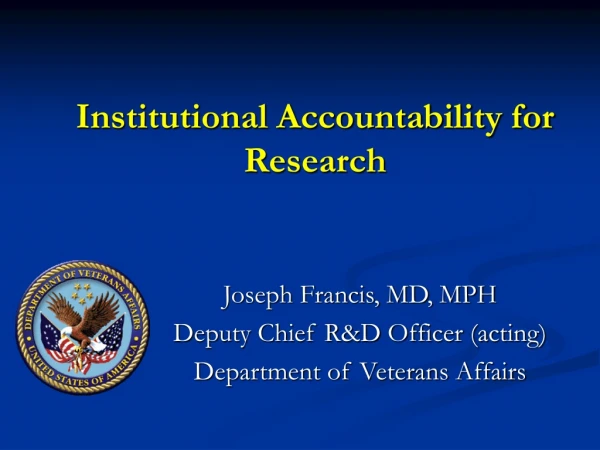 Institutional Accountability for Research