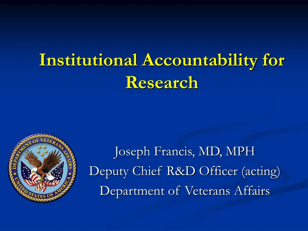 institutional accountability for research