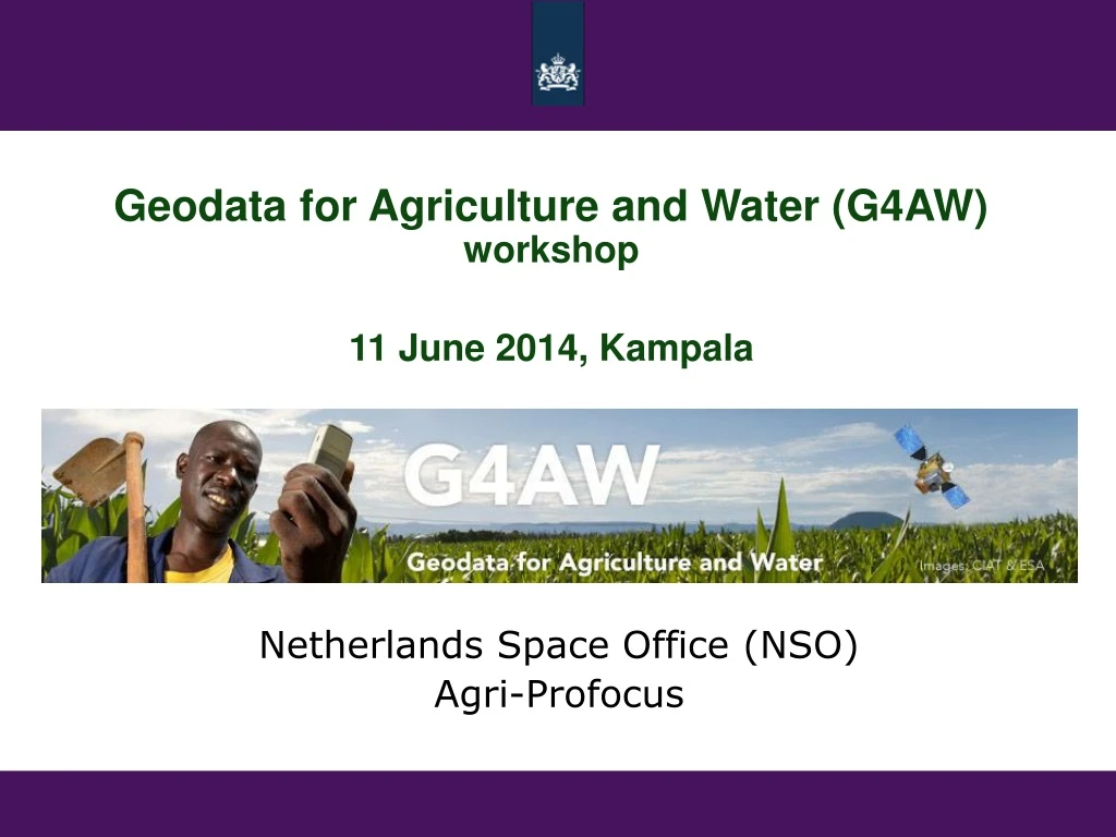 geodata for agriculture and water g4aw workshop
