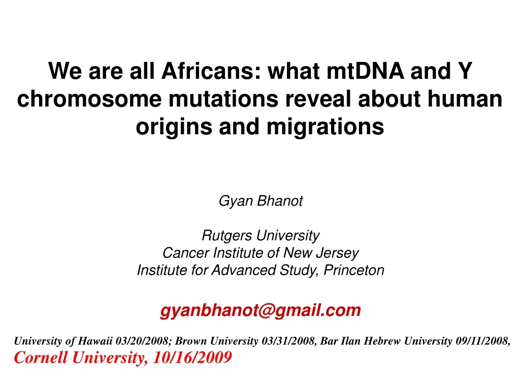 we are all africans what mtdna and y chromosome