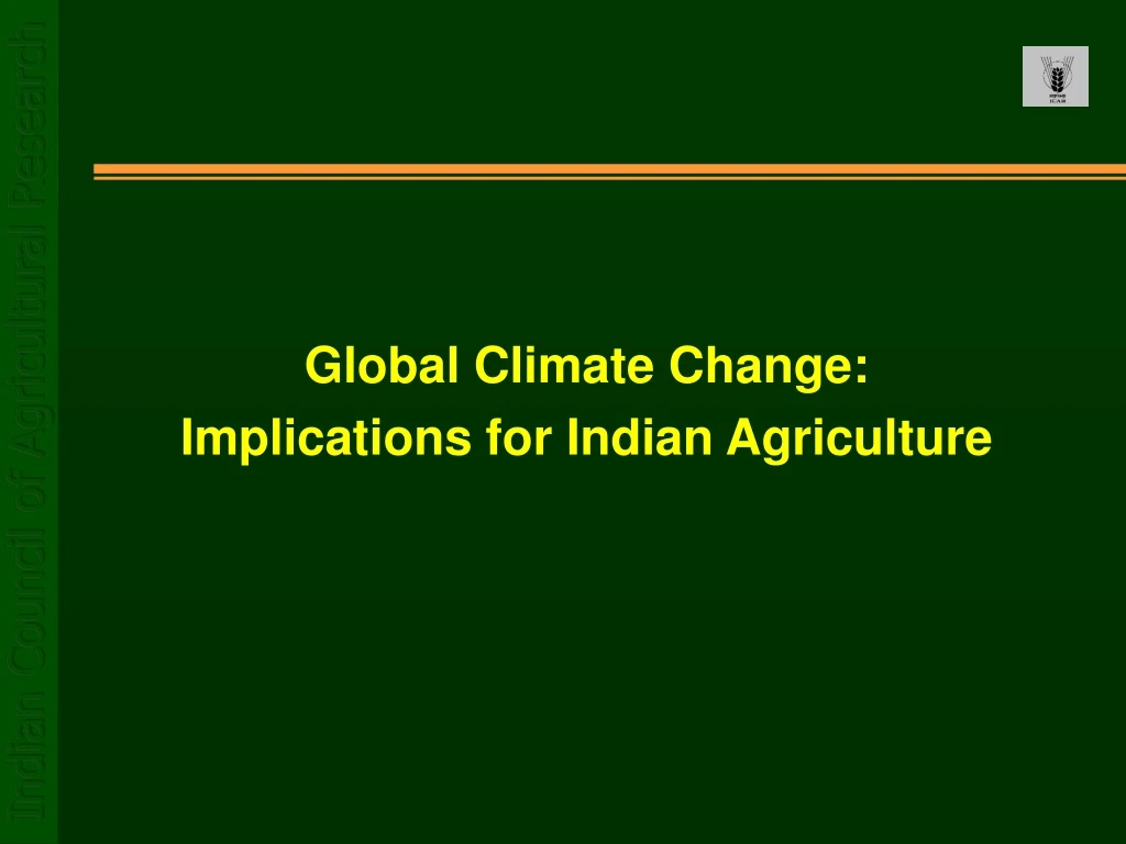 global climate change implications for indian