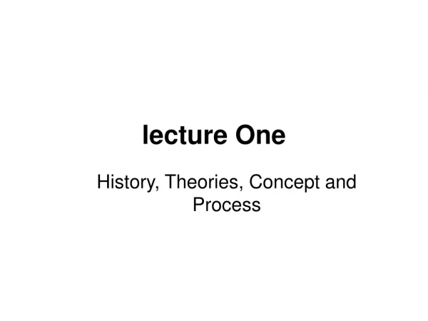 lecture One