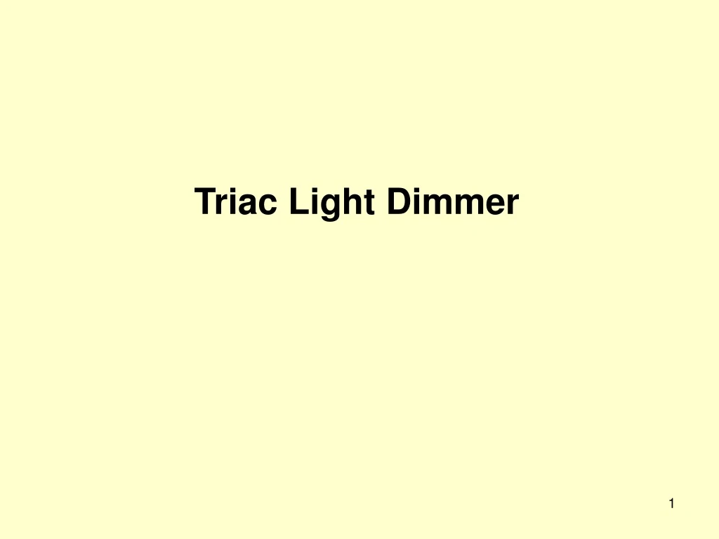 triac light dimmer