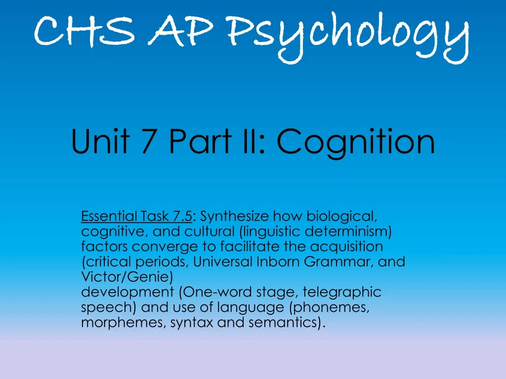 unit 7 part ii cognition