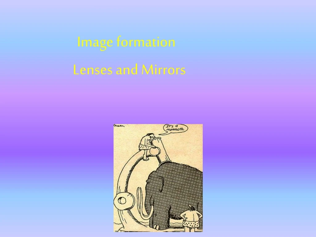 image formation lenses and mirrors