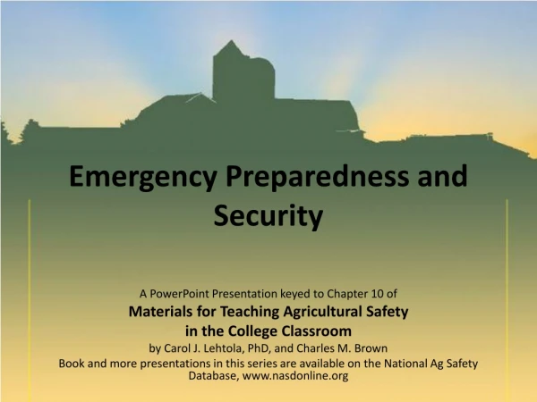 Emergency Preparedness and Security
