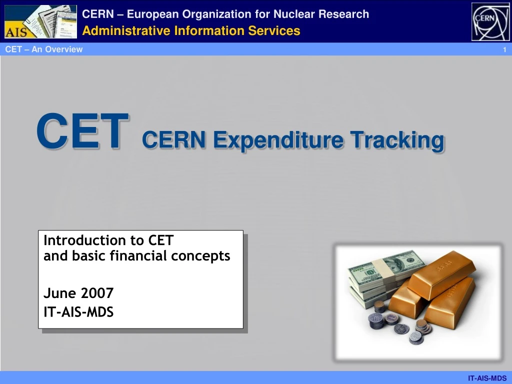 cet cern expenditure tracking