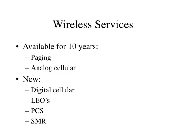 Wireless Services